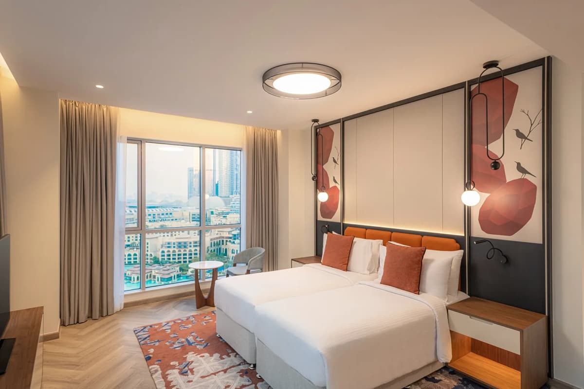 Accessible Premium Studio Twin Burj Khalifa Pool View