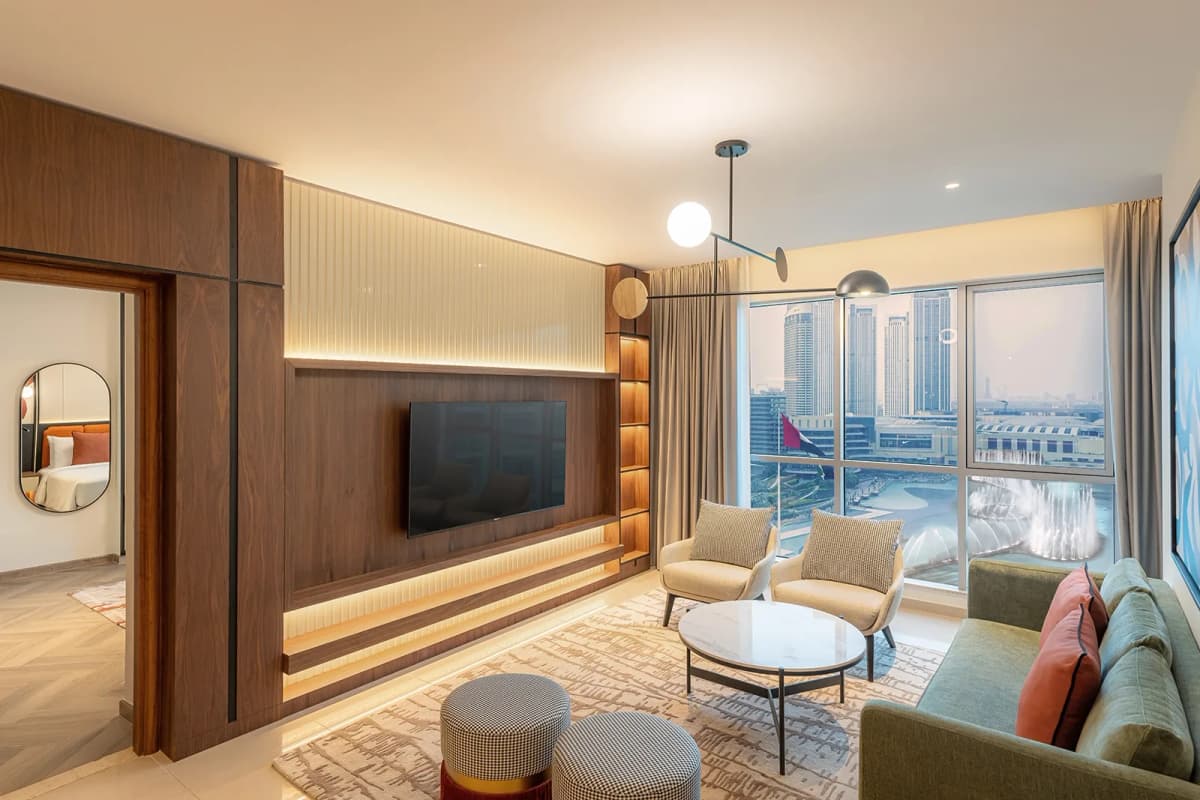 Accessible 1 Bedroom King Suite Burj Khalifa Garden View