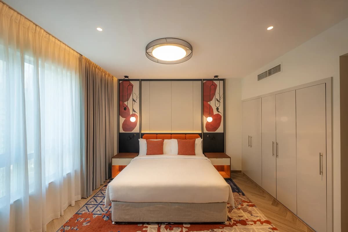 2 Bedroom King & Twin Suite Balcony Panoramic Burj Khalifa and Fountain View