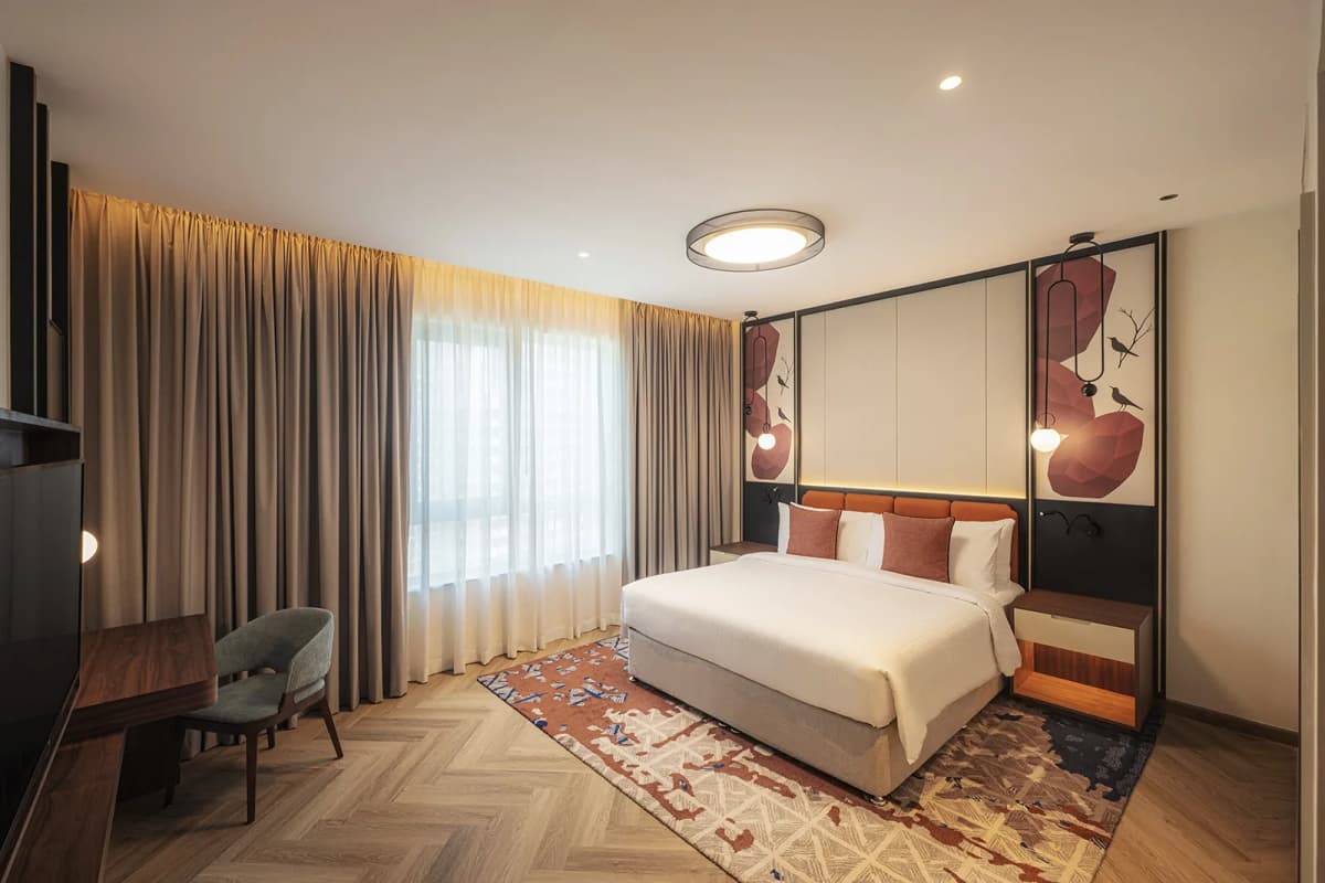 2 Bedroom King & Twin Suite Balcony Panoramic Burj Khalifa and Fountain View