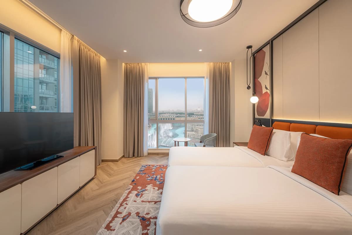 Accessible Premium Studio Twin Burj Khalifa Pool View